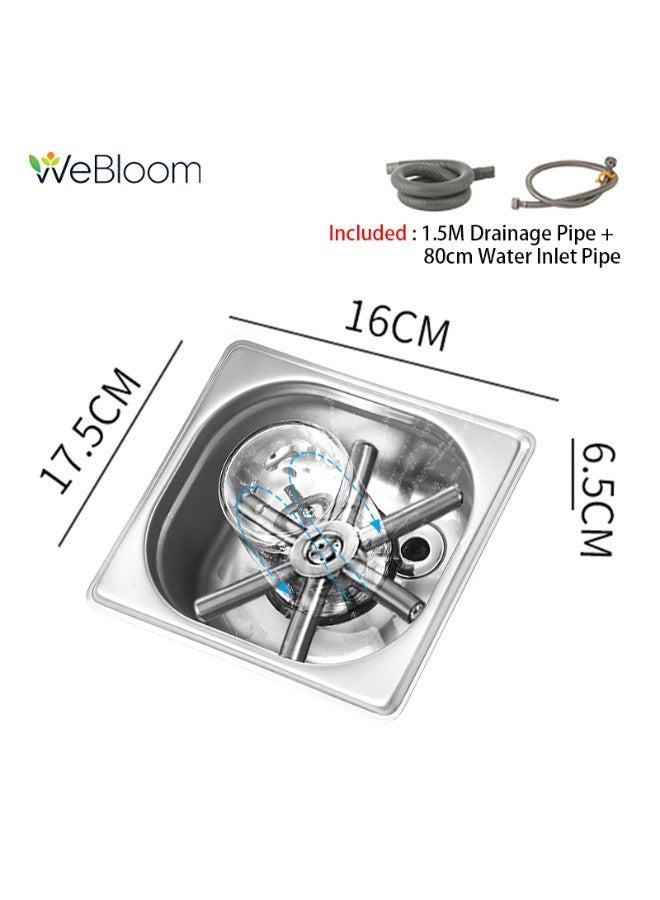 WeBloom Pitcher Rinser Automatic Glass Cup Washer,Solid Brass & Stainless Steel Coffee Milk Tea Cup Cleaner,High Pressure Sink Washer for Home/Cafe/Hotel(No Power Needed) - Image 1